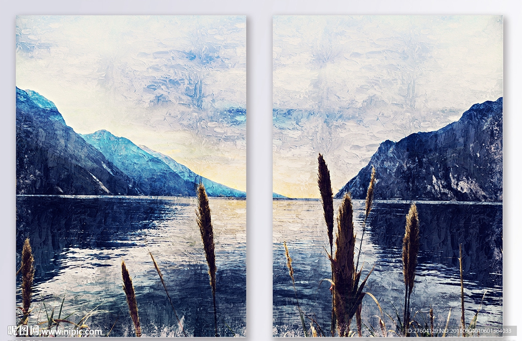 九寨沟油画装饰画