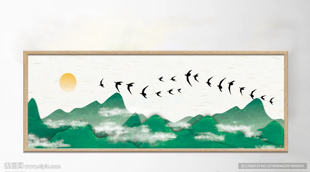 浮雕质感山水意境装饰画