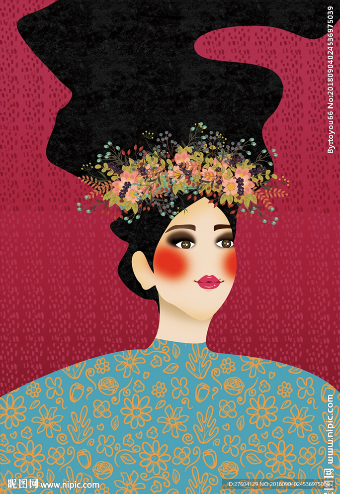 北欧风手绘人物创意装饰画