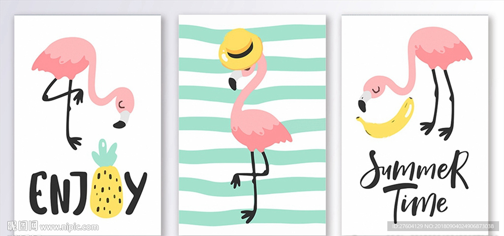 简约卡通三联装饰画