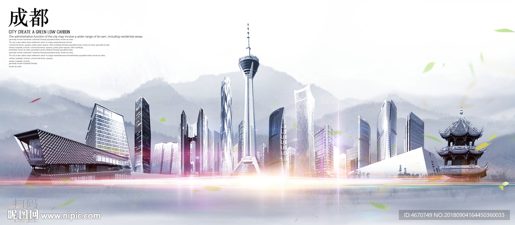 中国印象 成都地标 旅游展板