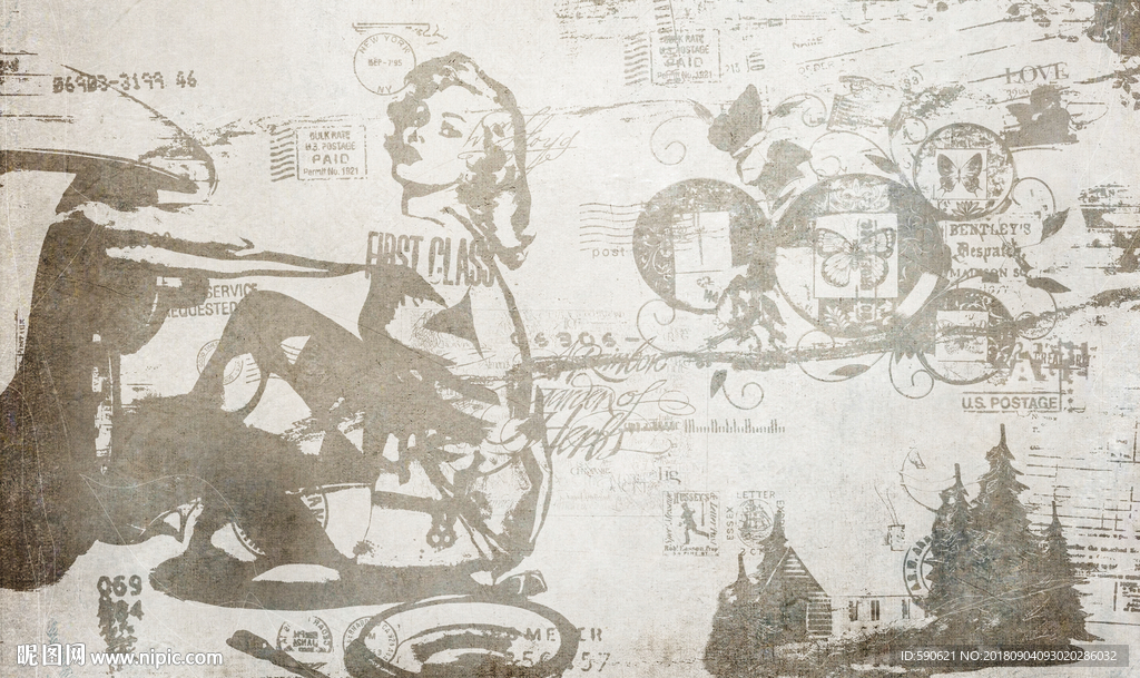 复古工装背景墙