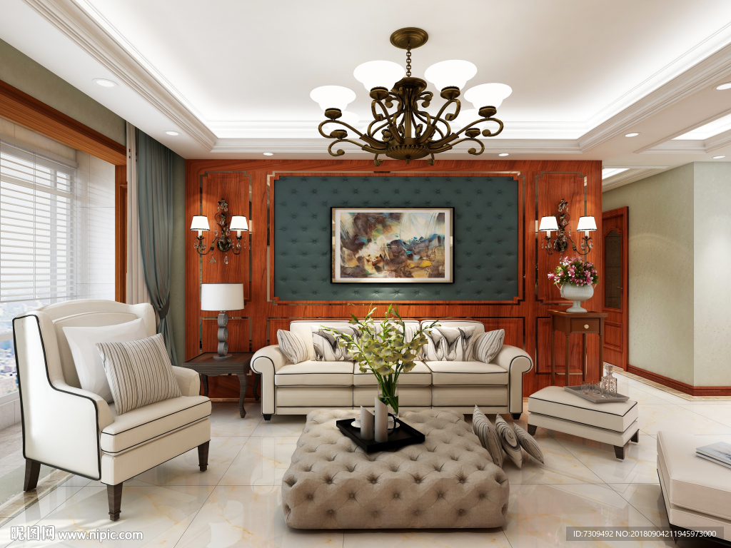 美式家居客厅装修效果图