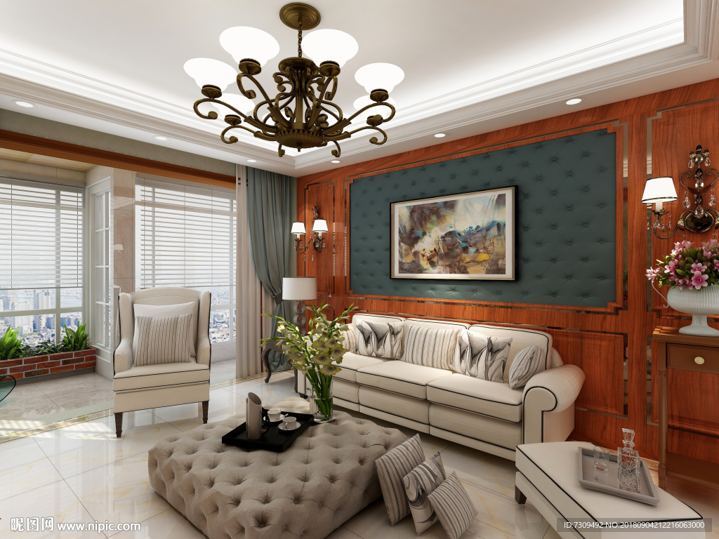 简美家居客厅装修效果图