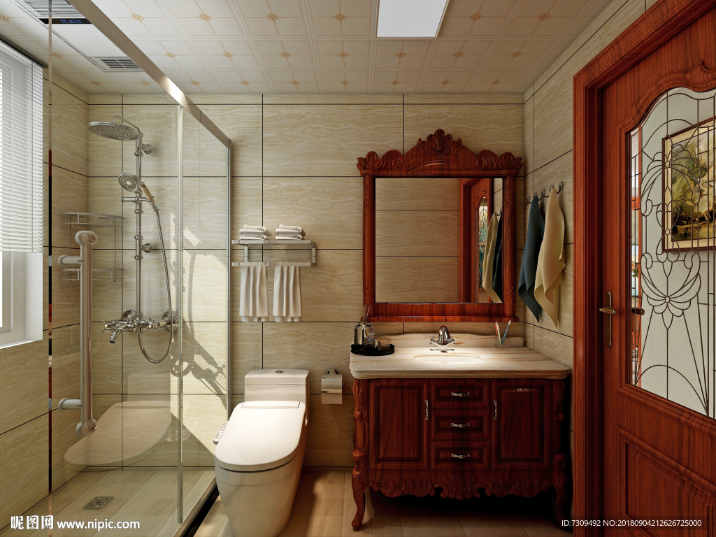 美式简约家居卫生间装修效果图