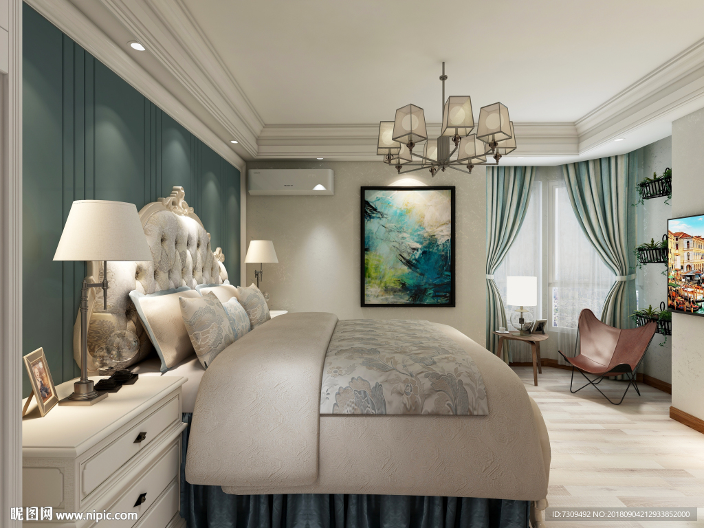 美式简约主卧装修效果图