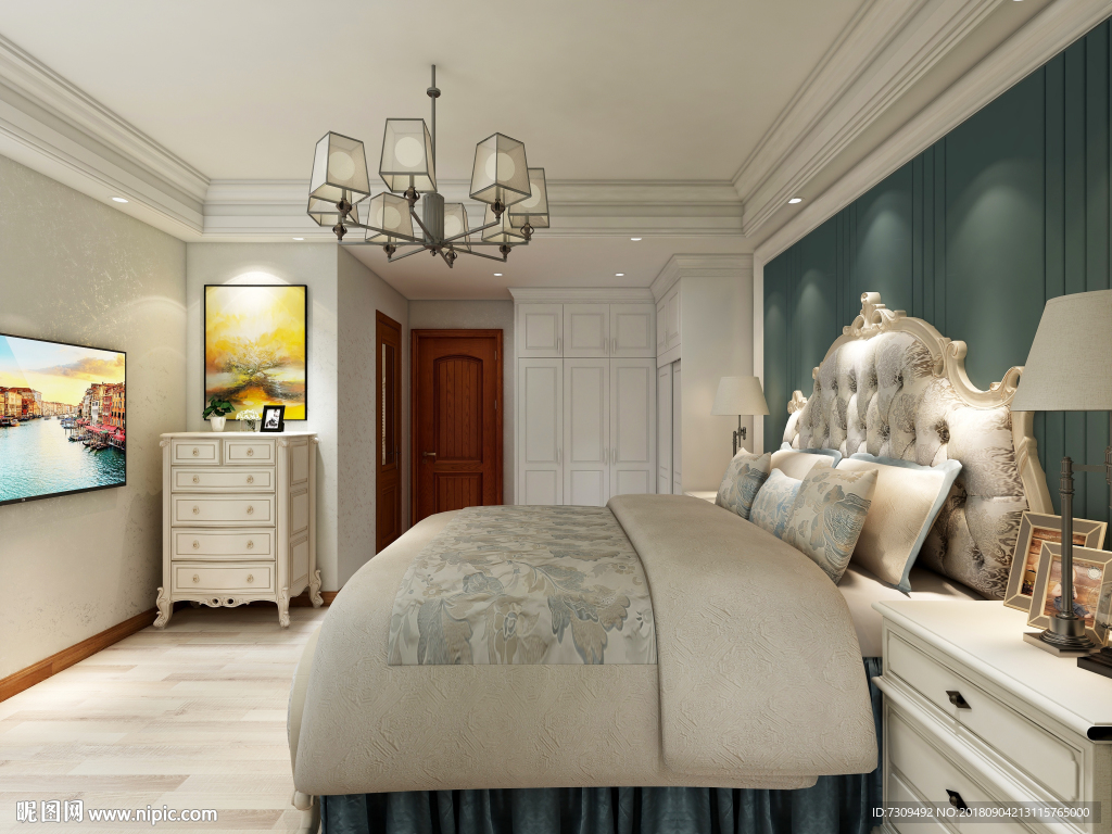 美式简约主人房装修效果图