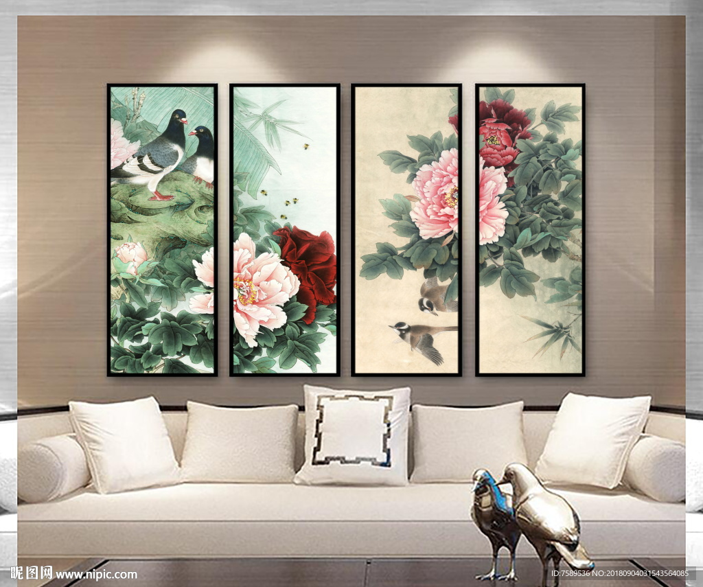 新中式工笔花鸟画