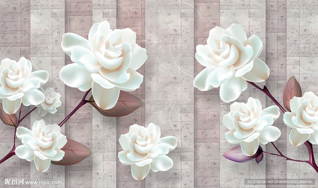 立体花朵背景墙