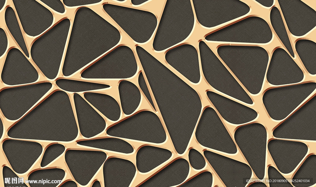 几何图形金属铁艺背景墙