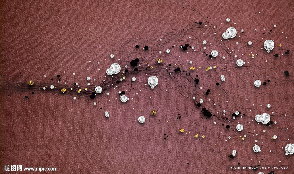 现代钻石闪耀背景墙