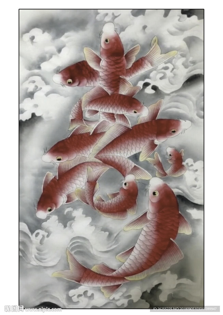 设计 彩绘 插图 装饰 金鱼