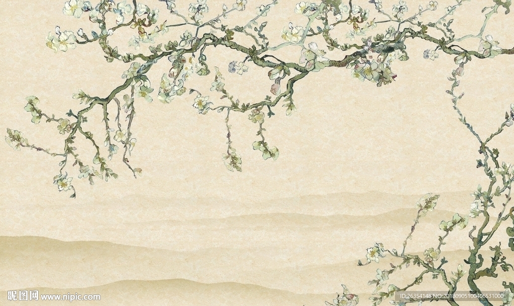 中式花鸟背景墙