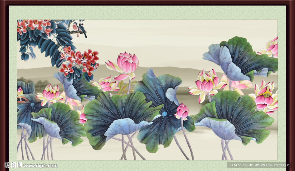 国画荷花