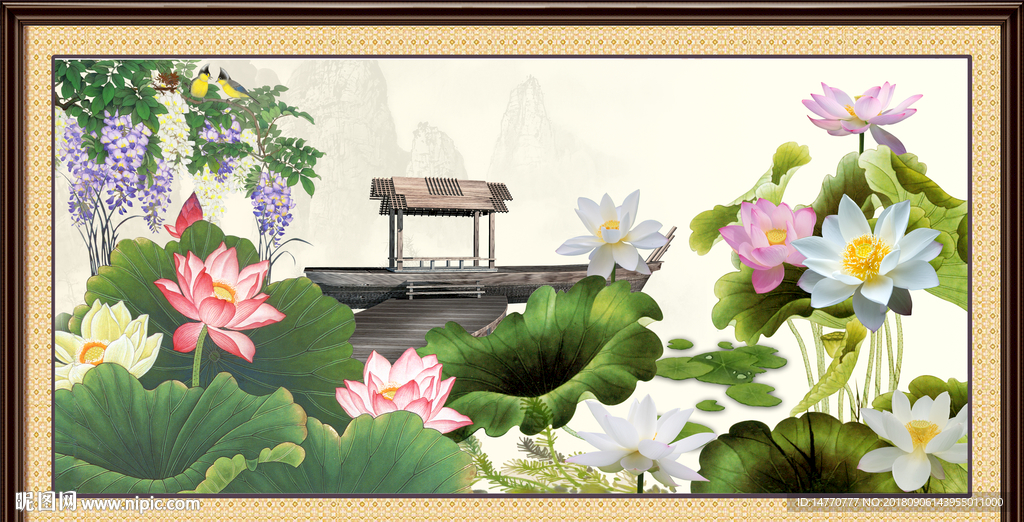 国画荷花