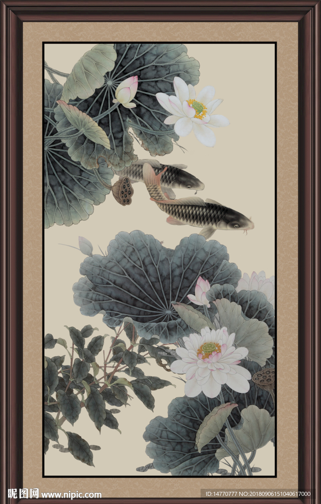 竖幅荷花