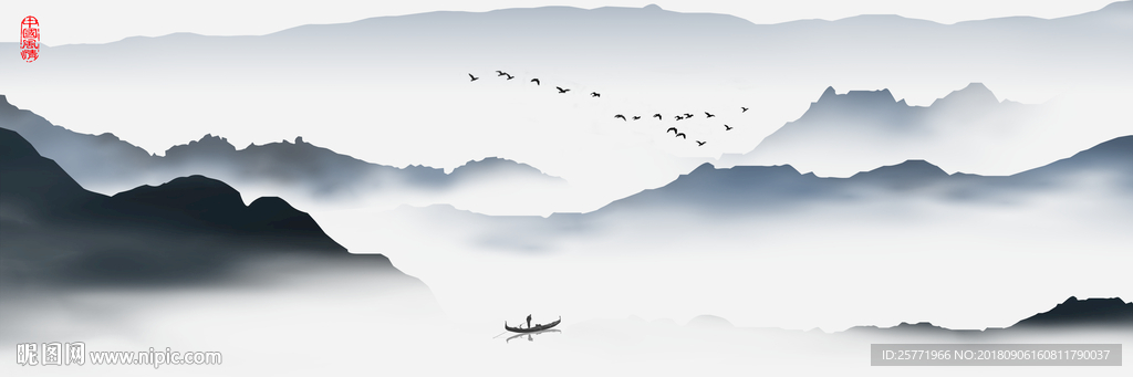 沙发墙装饰画 山水画 山水装饰
