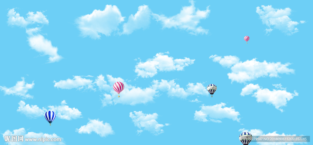 蓝天白云天花背景