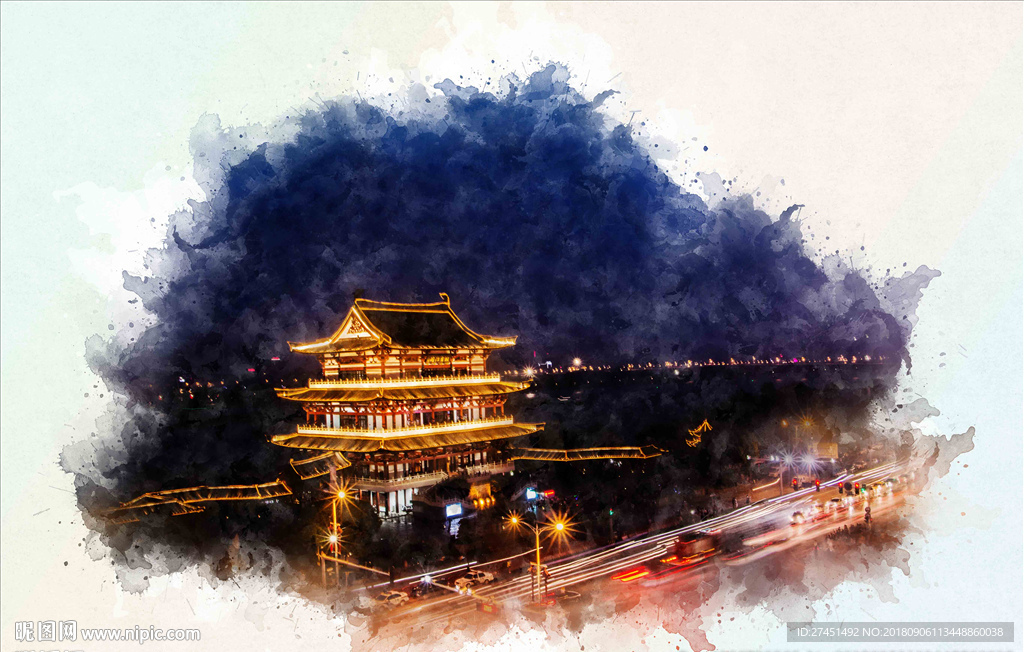 长沙 杜甫江阁夜景