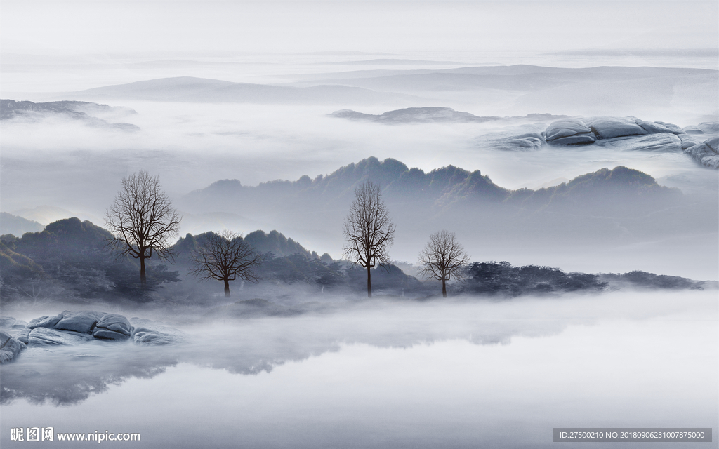 新中式水墨背景墙