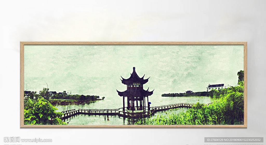 现代苏州太湖油画装饰画