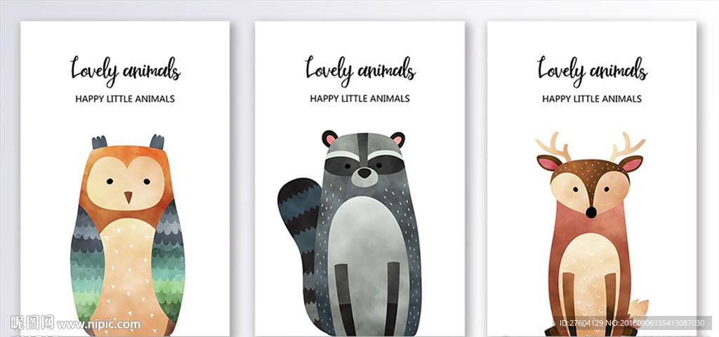 小清新动物装饰画