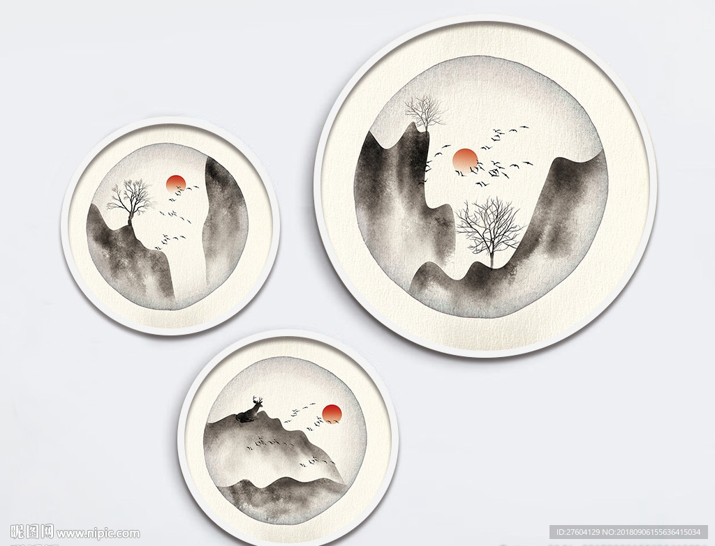 中国风水墨意境山水装饰画
