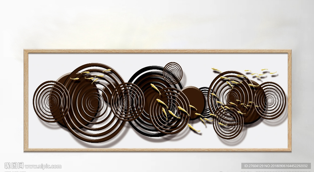 中国风鱼群创意装饰画