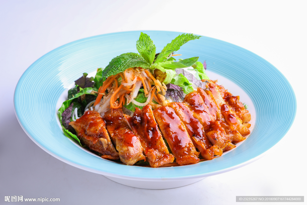 香茅烤鸡肉捞檬粉