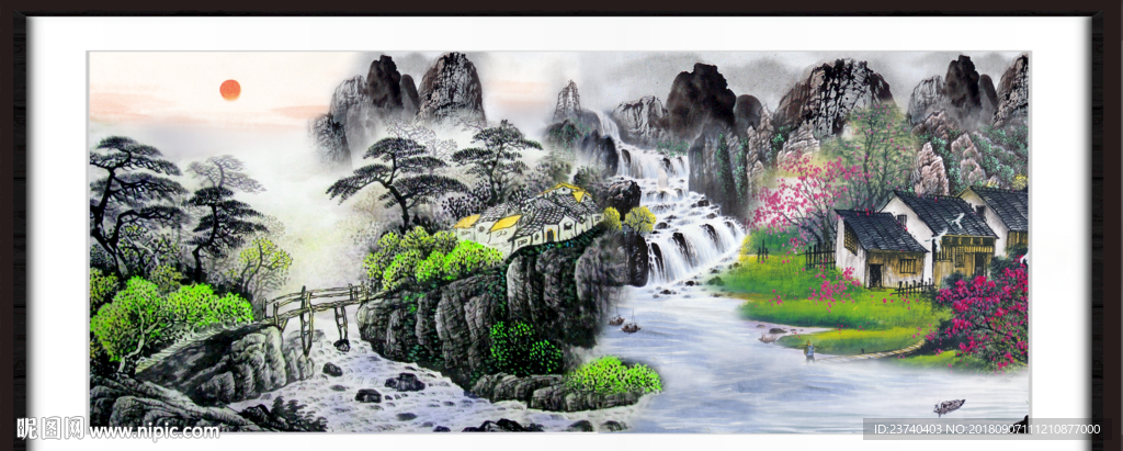 山水国画 泰山