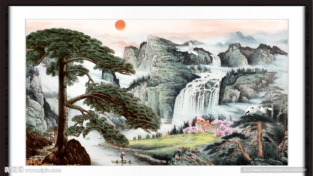 山水国画 泰山