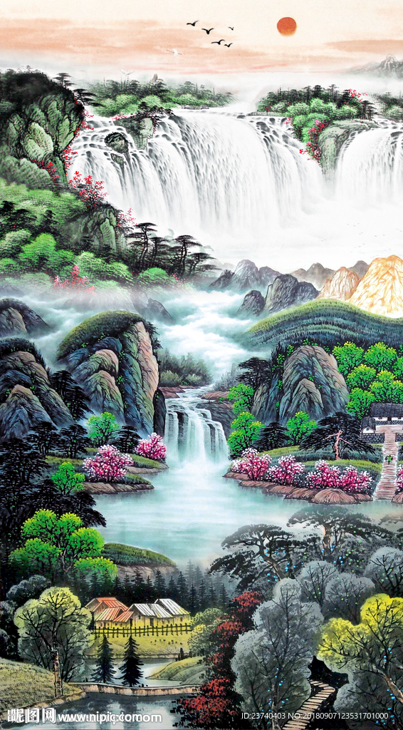 国画山水玄关