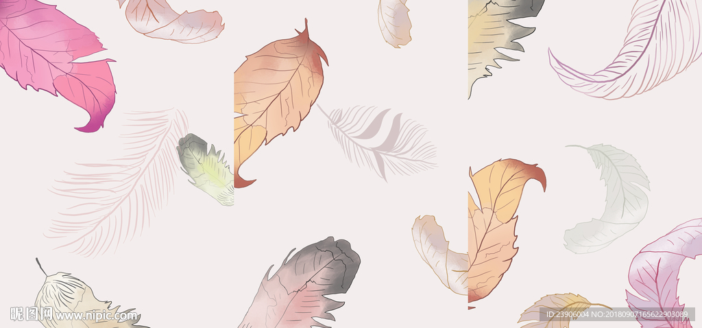 简约装饰画 树叶装饰画