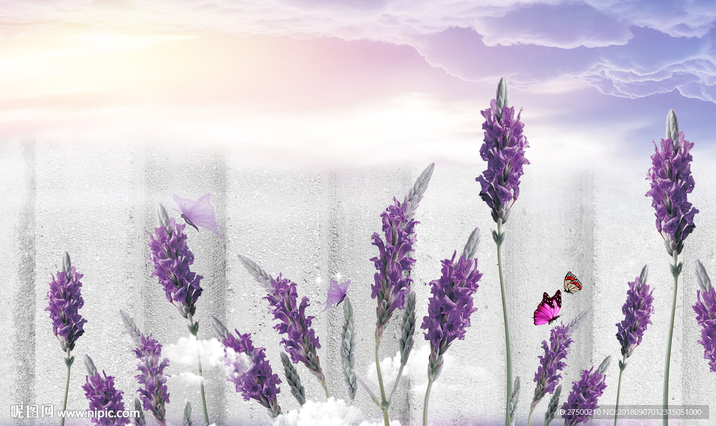 欧式花卉背景墙