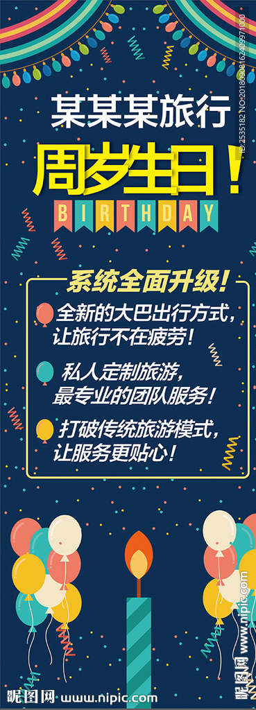 生日易拉宝 周岁生日