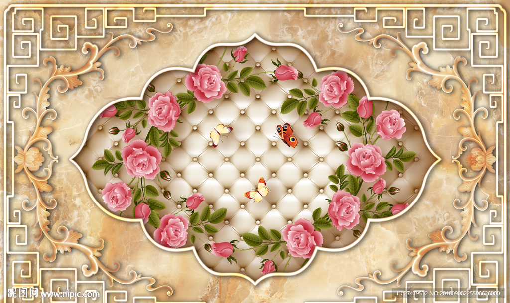 大理石石纹软包背景墙