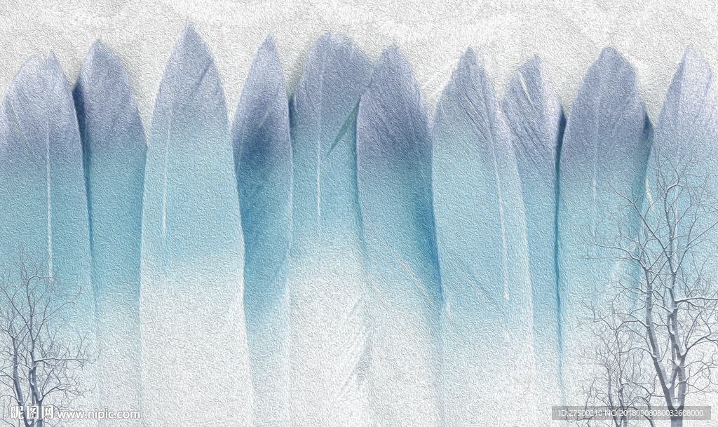 欧式羽毛背景墙