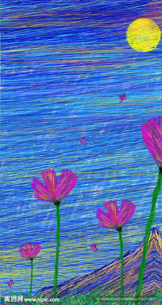 月色下的花朵