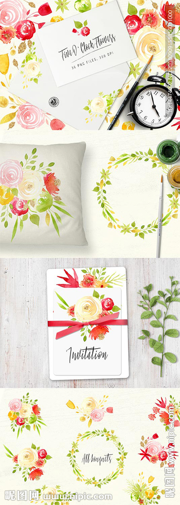 小清新花朵手绘