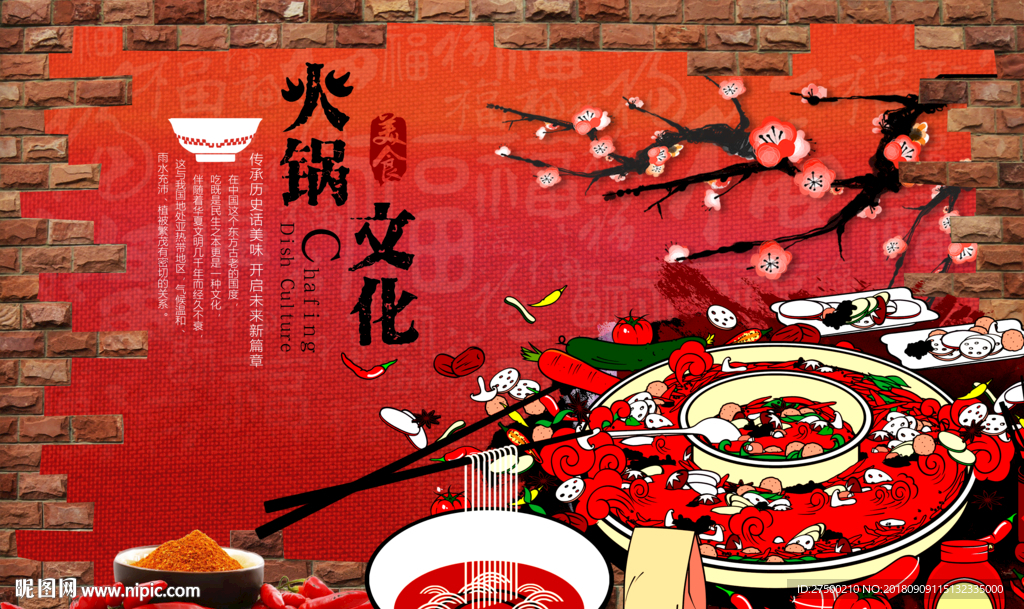 火锅文化背景墙