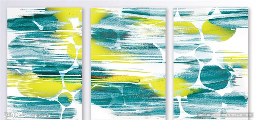 抽象黄绿色装饰画