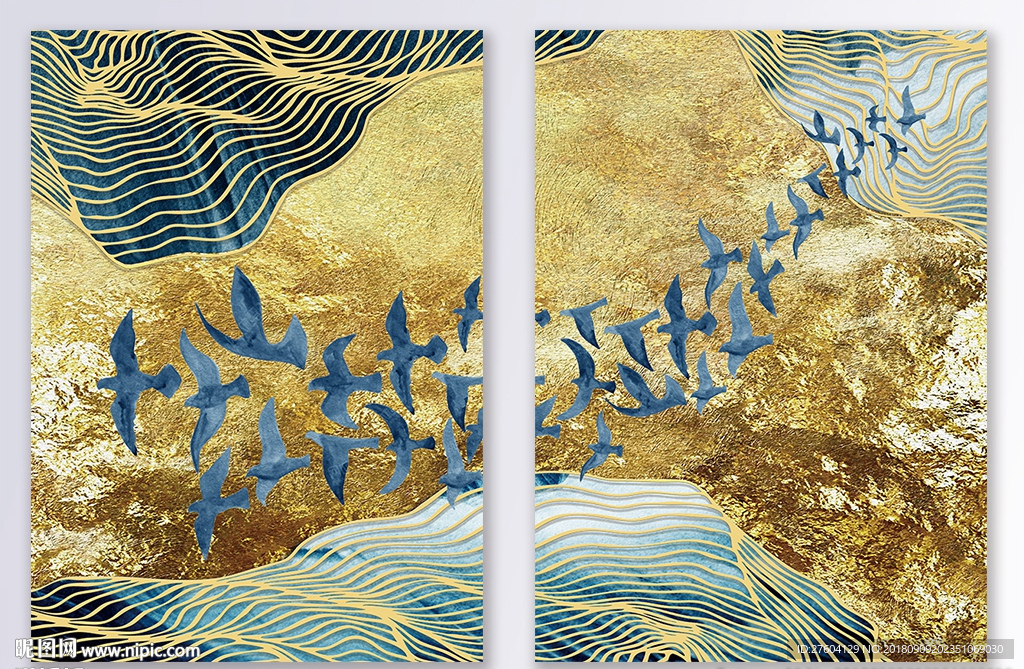 立体金鱼金箔抽象装饰画