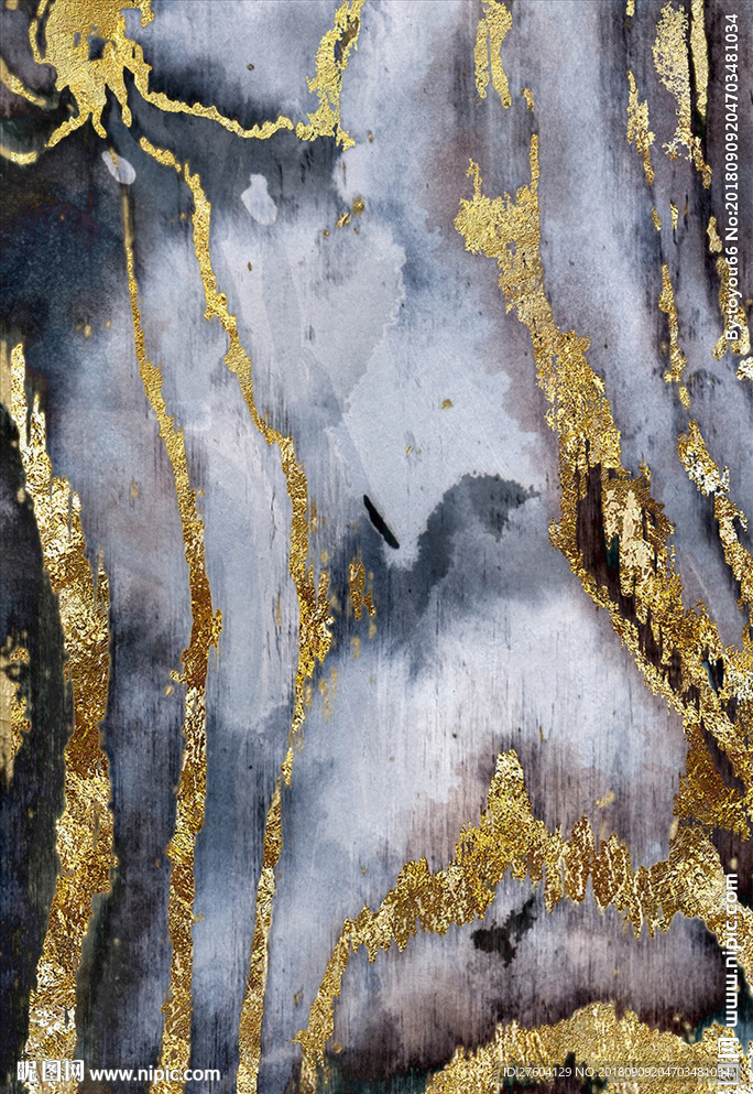 抽象几何金箔装饰画