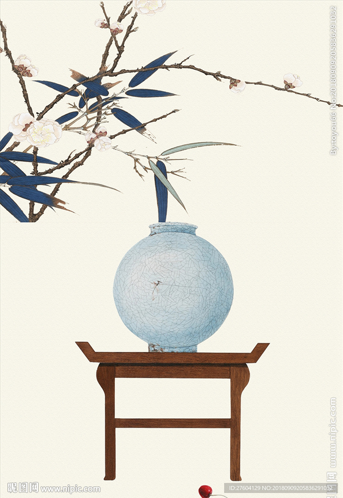 新中式花瓶装饰画