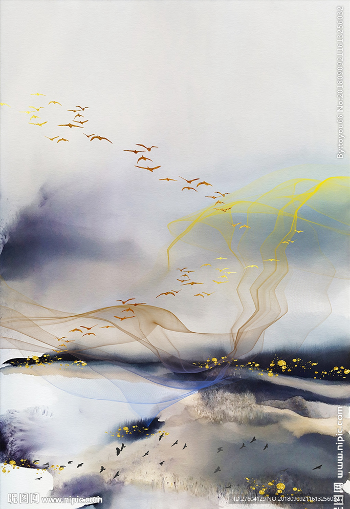 抽象山水装饰画