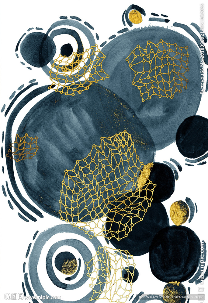 水墨抽象北欧装饰画