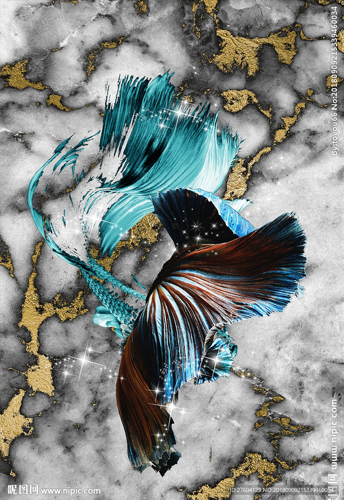 抽象晶瓷金箔风格装饰画