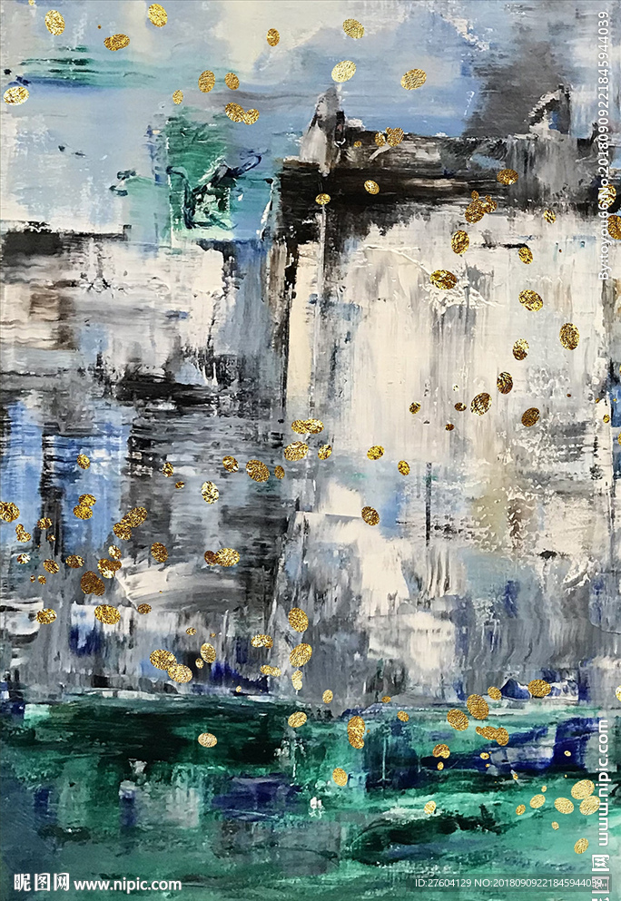 北欧抽象金箔装饰画