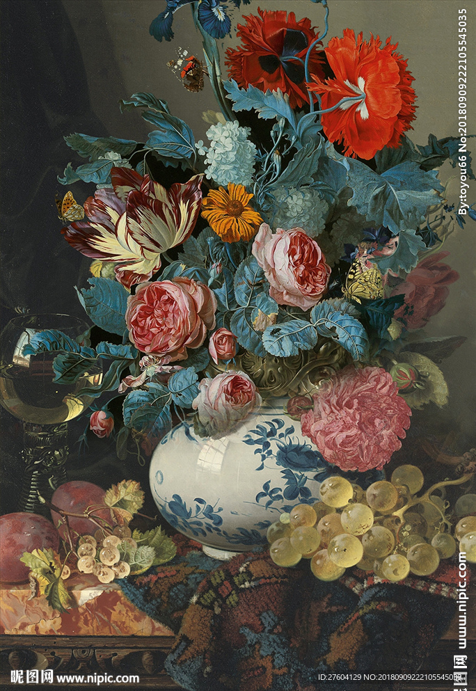 静物油画花朵装饰画