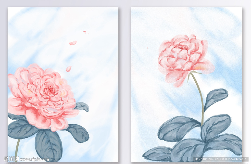 植物花卉水彩装饰画